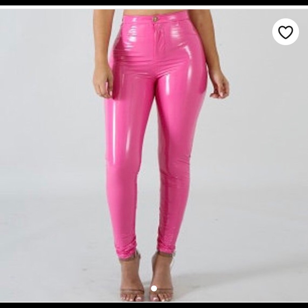 Pink latex pants